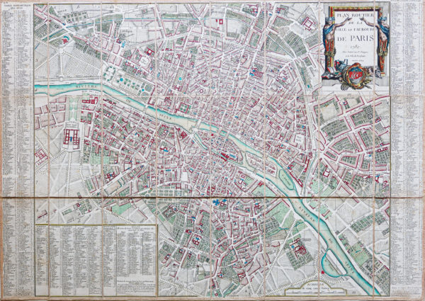 Plan routier et faubourgs de Paris