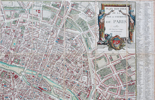 Plan routier et faubourgs de Paris