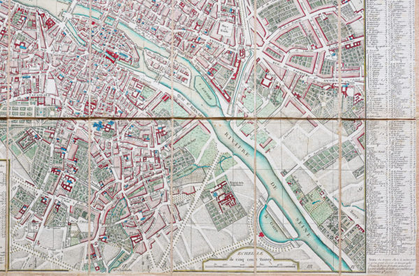Plan routier et faubourgs de Paris