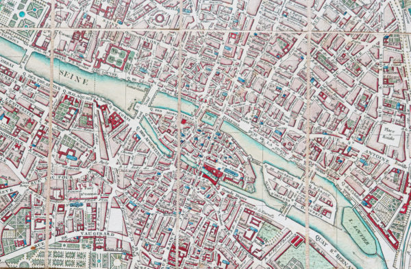 Plan routier et faubourgs de Paris