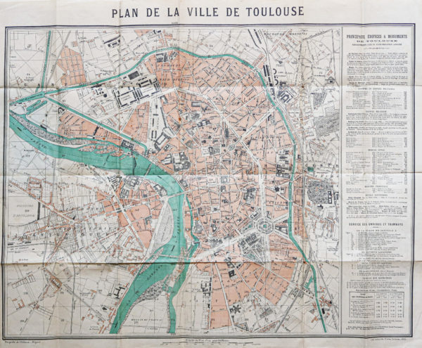 Plan ancien de la ville de Toulouse