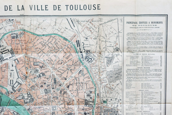 Plan ancien de la ville de Toulouse