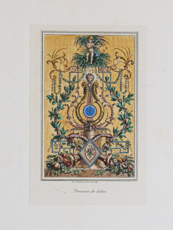 Gravure ancienne - Architecture - Décor d’intérieur