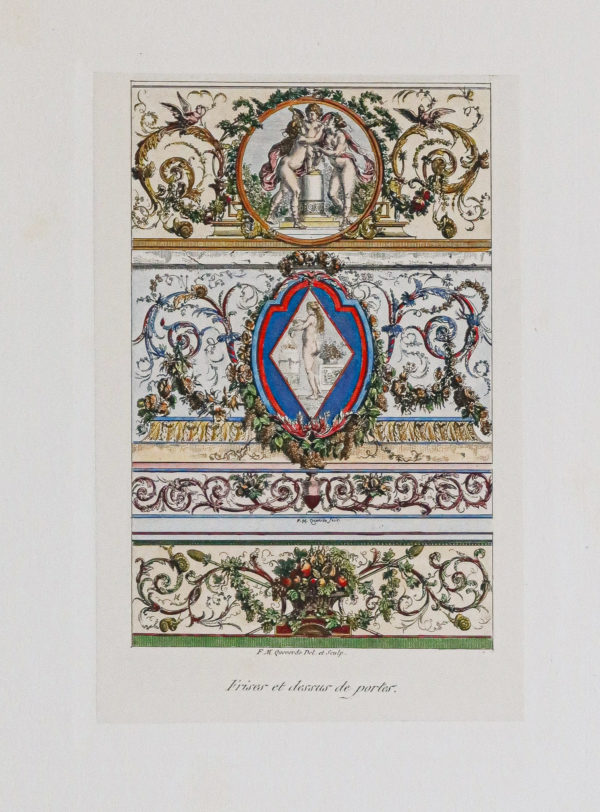 Gravure ancienne - Architecture - Décor d’intérieur