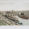 Gravure ancienne - La Seine à Paris