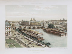 Gravure ancienne - La Seine à Paris