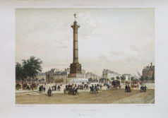 Gravure ancienne - La place de la Batsille
