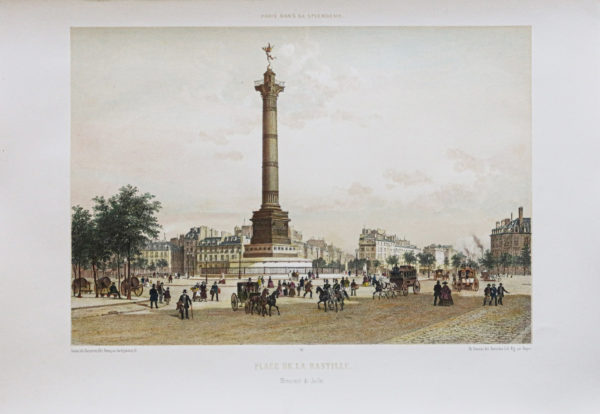 Gravure ancienne - La place de la Batsille