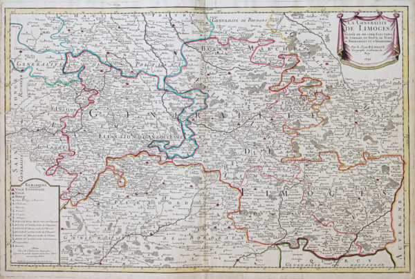 Carte ancienne de la généralité de Limoges