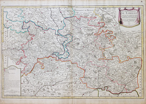 Carte ancienne de la généralité de Limoges