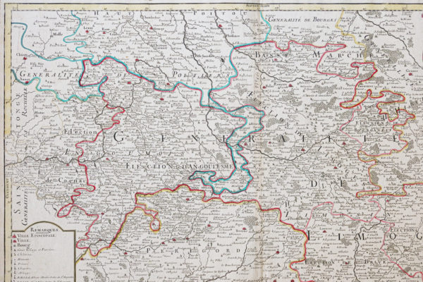 Carte ancienne de la généralité de Limoges