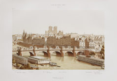 Gravure ancienne - Cité et Pont Neuf