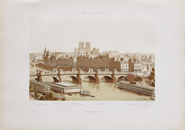 Gravure ancienne - Cité et Pont Neuf