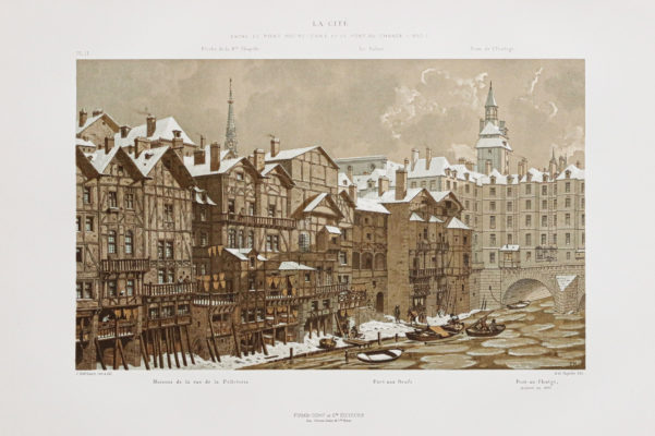 Gravure ancienne - Île de la Cité