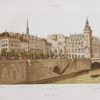Gravure ancienne - Quai au Fleurs