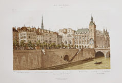Gravure ancienne - Quai au Fleurs