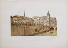 Gravure ancienne - Quai au Fleurs