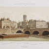 Gravure ancienne - Place du Châtelet et Pont au Change