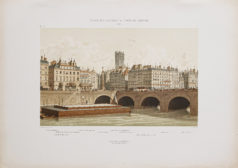 Gravure ancienne - Place du Châtelet et Pont au Change