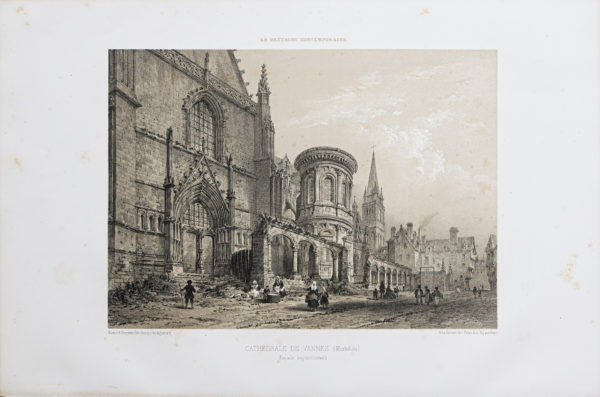 Gravure ancienne de la Cathédrale de Vannes