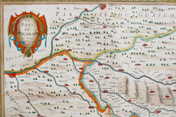 Carte géographique ancienne du Pays de Bearn – Image 3