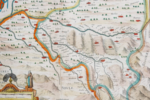 Carte géographique ancienne du Pays de Bearn – Image 2