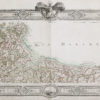 Carte ancienne de la région du Calvados.