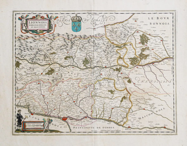 Carte ancienne du Lyonnais - Mâcon - Forest