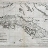 Carte géographique ancienne de Cuba