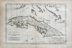 Carte géographique ancienne de Cuba