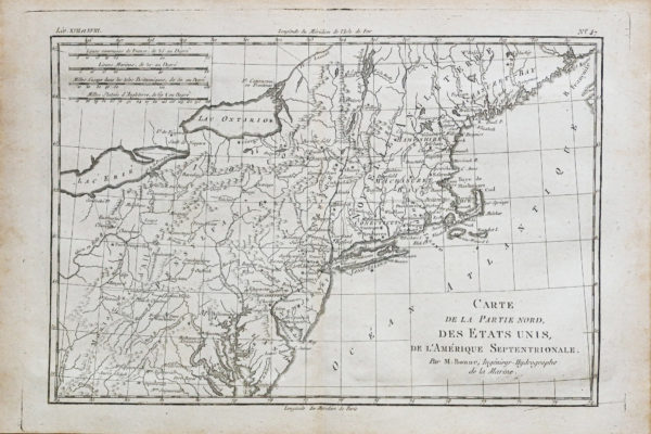 Carte géographique ancienne des Etats-Unis
