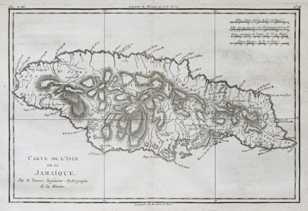 Carte géographique ancienne de la Jamaïque