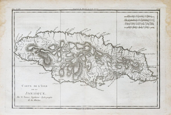 Carte géographique ancienne de la Jamaïque