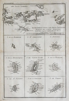Carte géographique ancienne des Antilles