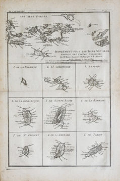 Carte géographique ancienne des Antilles