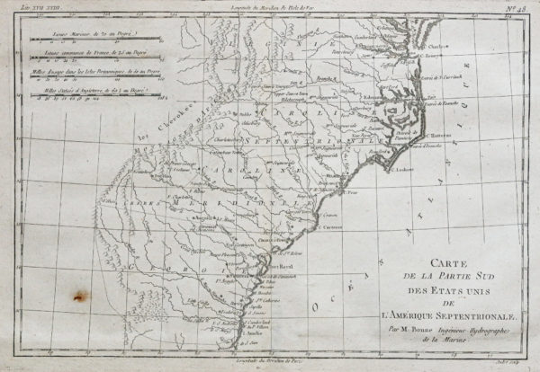 Carte géographique ancienne - Sud des Etats Unis
