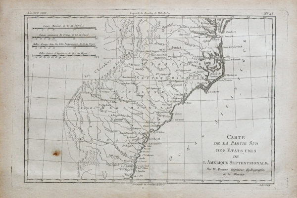 Carte géographique ancienne - Sud des Etats Unis