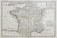 Carte géographique ancienne de la France