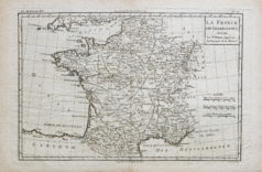 Carte géographique ancienne de la France