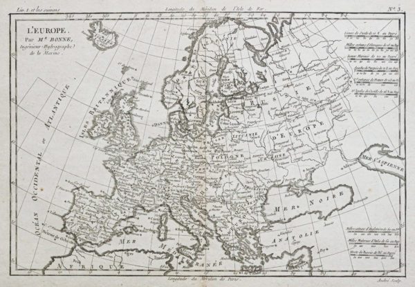 Carte géographique ancienne de l’Europe