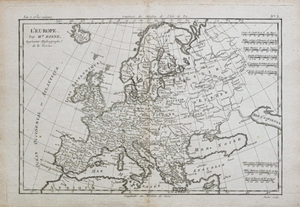 Carte géographique ancienne de l’Europe