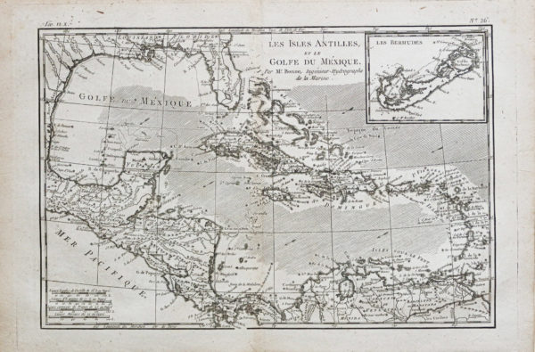 Carte géographique ancienne - Îles Antilles - Bermudes