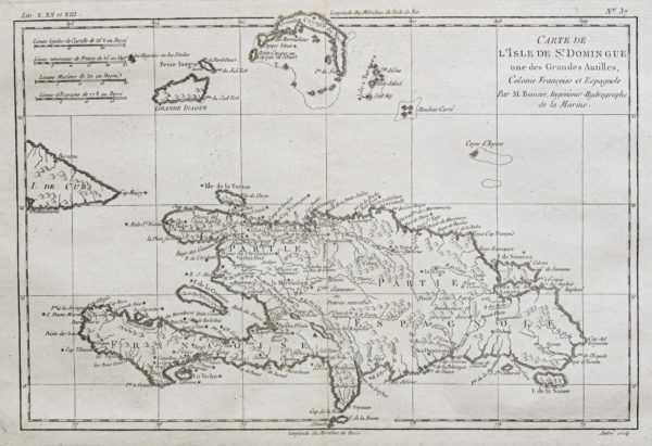 Carte ancienne - Île de Saint Domingue - Antilles