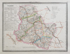 Carte géographique ancienne - Département de l’Yonne