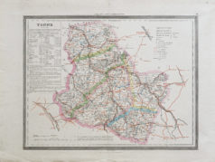 Carte géographique ancienne - Département de l’Yonne