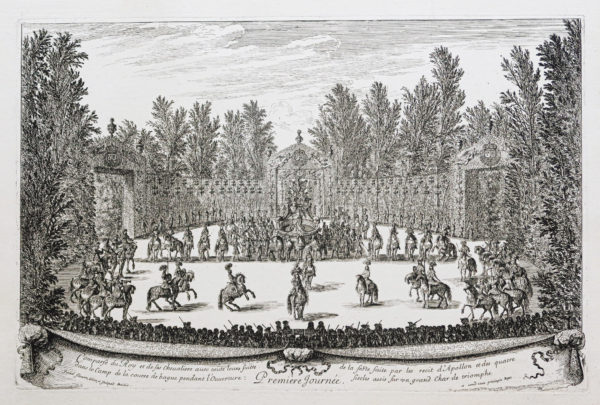 Gravure ancienne - Les Fêtes de Versailles - Israel Silvestre