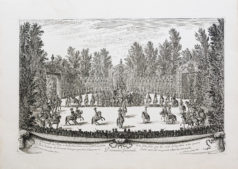 Gravure ancienne - Les Fêtes de Versailles - Israel Silvestre