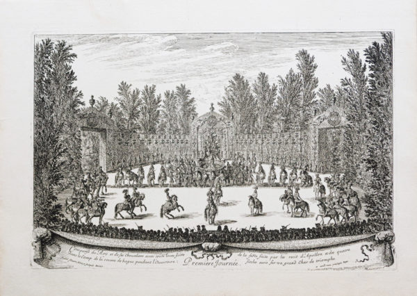 Gravure ancienne - Les Fêtes de Versailles - Israel Silvestre