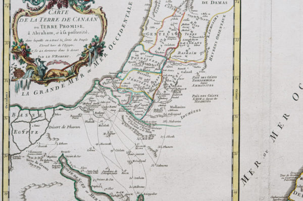 Carte géographique ancienne - Judée - Terre Sainte