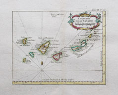 Carte marine ancienne des Canaries